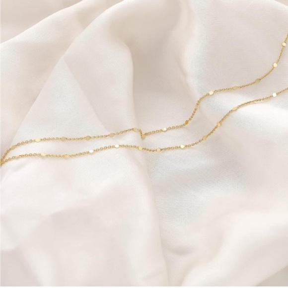 Gold 14k Gold Plated Dainty Layered Necklace - Picture 2 of 2